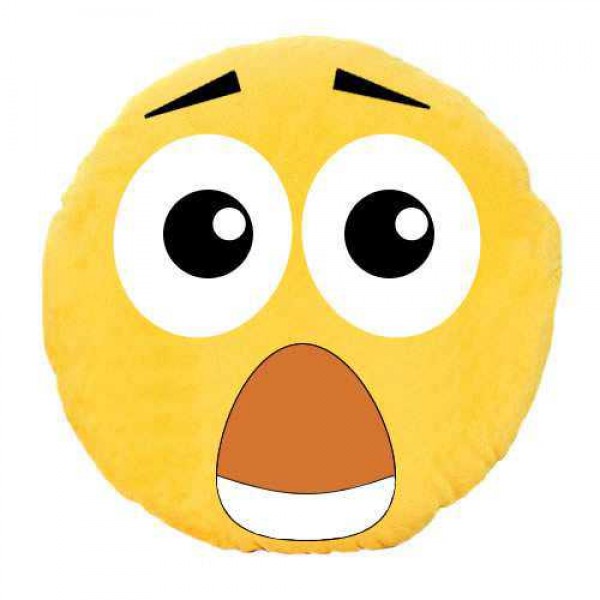 Soft Smiley Emoticon Yellow Round Cushion Pillow Stuffed Plush Toy Doll (OMG)